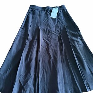 Urban Revivo Black A-Line Midi Skirt High Waist Pleated Size US 6 NWT
